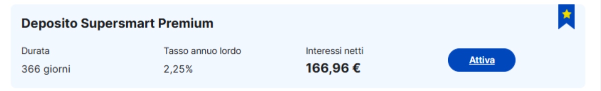 rendimento deposito supersmart
