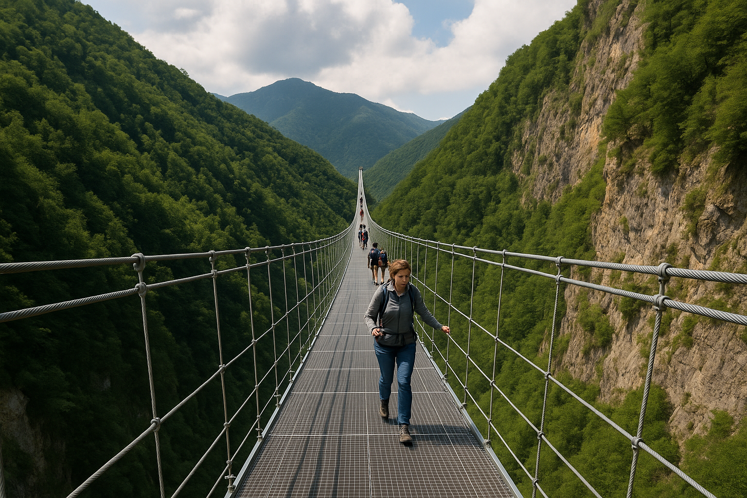 Il Ponte tra i due Parchi: 586 metri sospesi nel vuoto, il ponte tibetano più lungo del mondo è in Italia