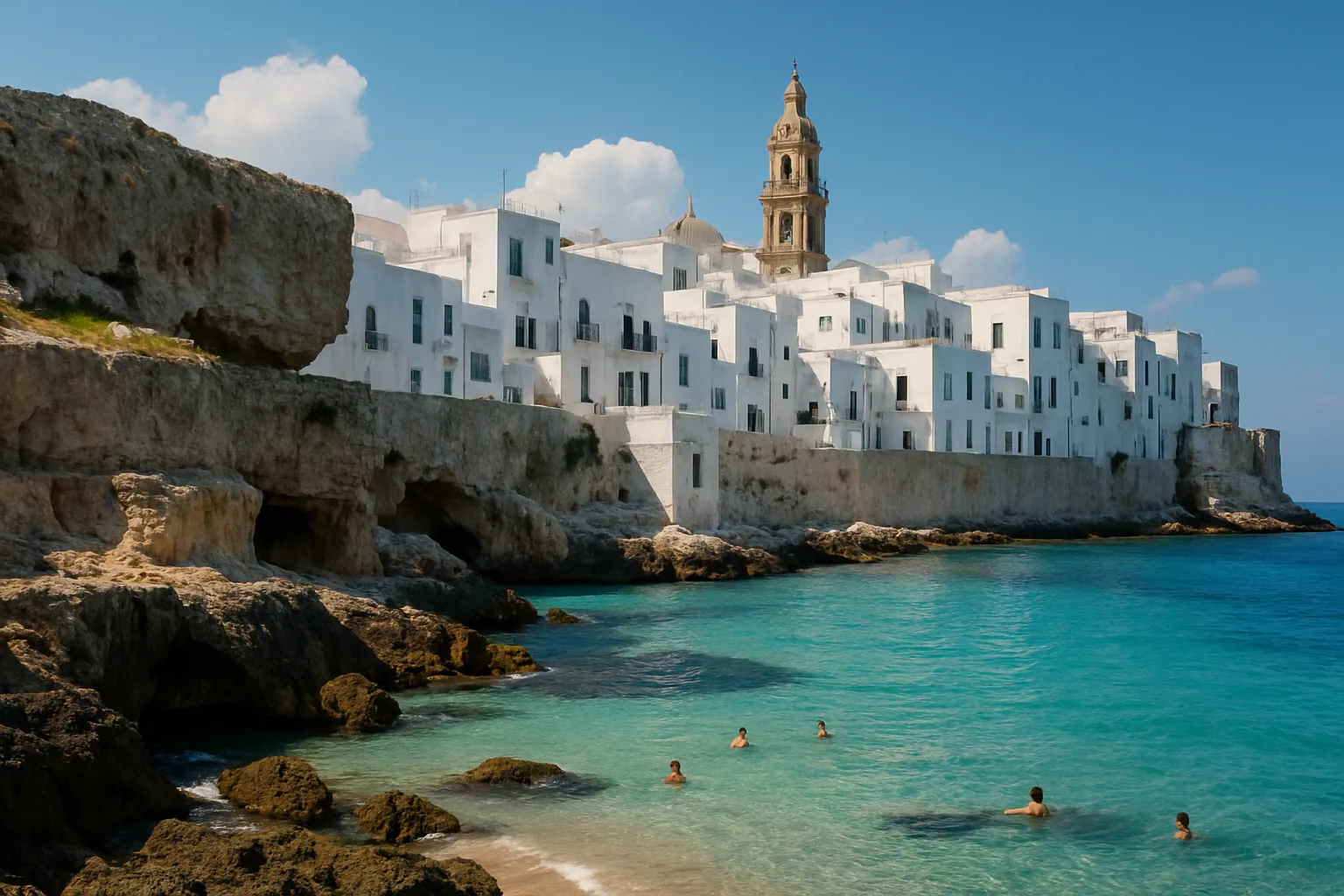 Monopoli: dove il mare entra nella pietra tra grotte, scogliere e case bianche