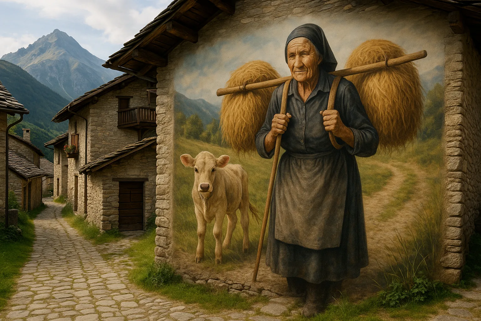 Usseaux, il borgo piemontese dei murales dove la storia contadina è dipinta sulle pareti (2)