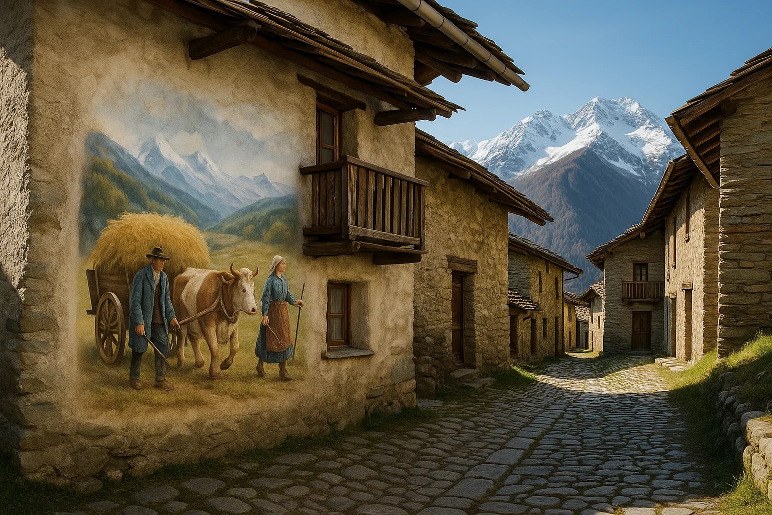 Borghi murales e tradizione contadina: Usseaux (Piemonte) tra le Alpi e la storia dipinta (2)