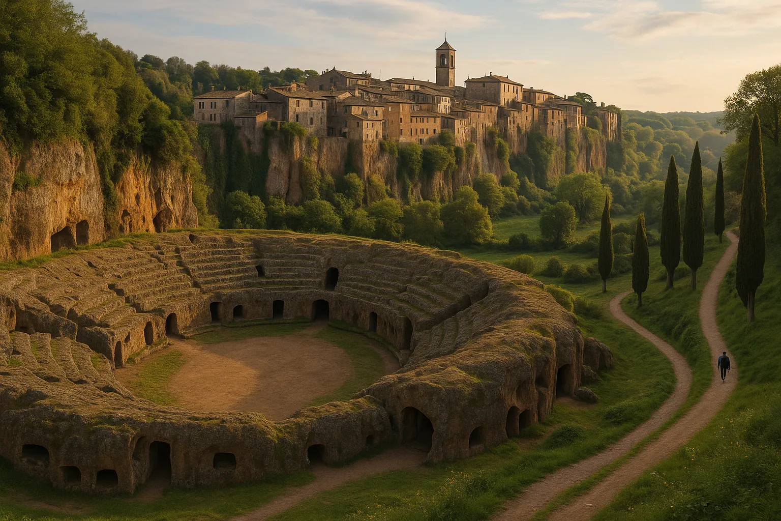 Sutri, la città etrusca della Tuscia: l'anfiteatro nel tufo e la strada dei pellegrini