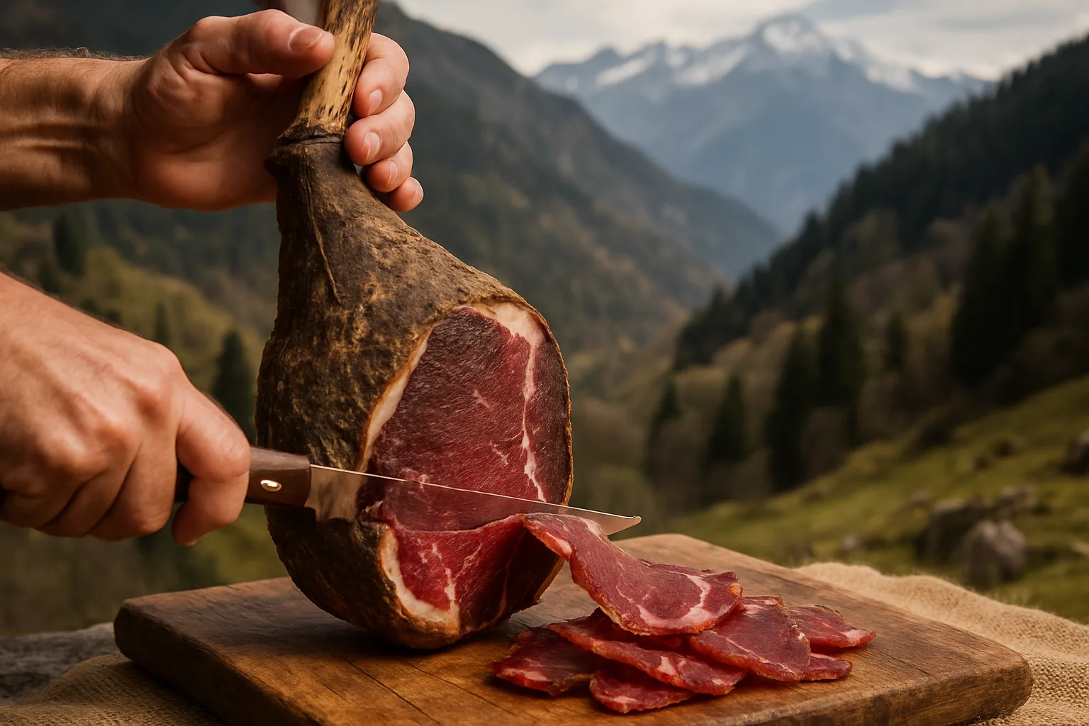 Violino di capra della Valchiavenna: l'antico salume lombardo che si taglia come si suona un violino
